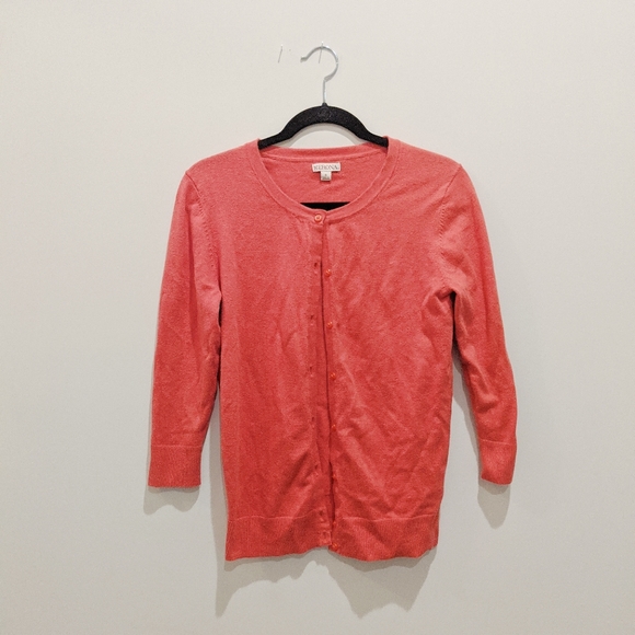 Merona Sweaters - $$$ Merona salmon colored basic cardigan pink